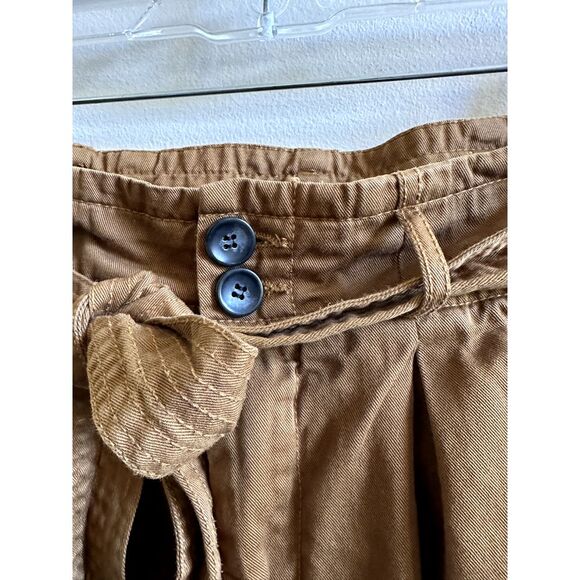 Free People - Brown Paperbag Pants With Belt Tapered Ankle - Size 8 - Picture 4 of 10
